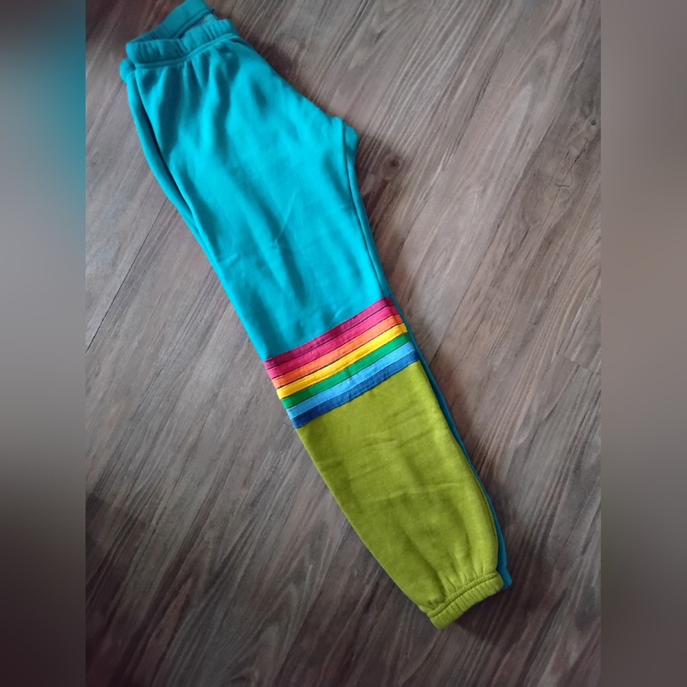Aviator Nation Womens Stripe Rainbow Sweatpants/joggers - Picture 5 of 6
